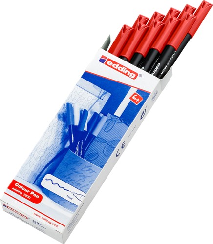 Fineliner edding 1200 002 fijn rood 1 Stuk-3