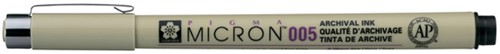 Fineliner Sakura Pigma Micron 005 0.2mm zwart 1 Stuk