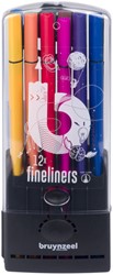 Fineliner Bruynzeel 12 kleuren 12 Stuk
