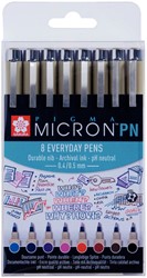 Fineliner Sakura Pigma micron 0.4mm ass 8 Stuk