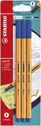 Fineliner STABILO point 88/41 F blauw 3st 3 Stuk