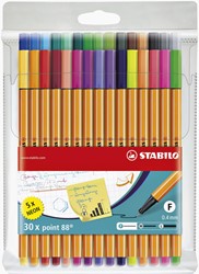Fineliner STABILO point 88/30 F ass 30st 30 Stuk