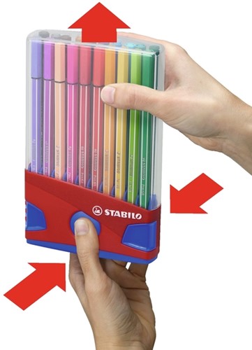 Viltstift STABILO Pen 68/20 rood/blauw etui M 20st 20 Stuk-2