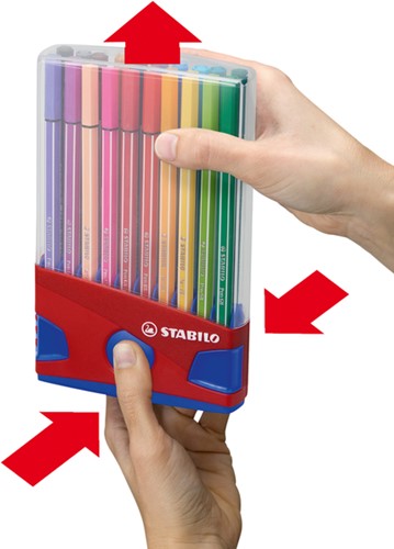 Viltstift STABILO Pen 68/20 rood/blauw etui M 20st 20 Stuk-1