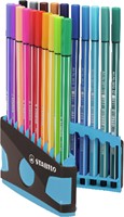 Viltstift STABILO Pen 68/20 antrac/turq etui 20st 20 Stuk-3