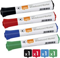 Whiteboardmarker Nobo glide rond 3mm ass 4 Stuk-2