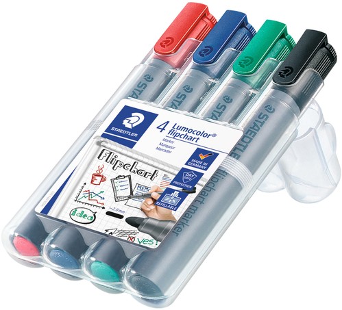 Viltstift Staedtler 356 flipover rond 2mm ass 4 Set-2