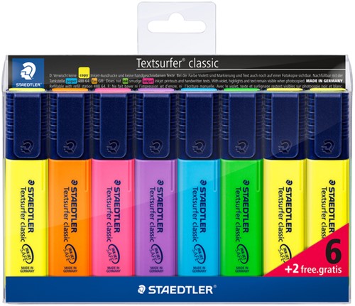 Markeerstift Staedtler 364 textsurfer 6+2  ass 8 Stuk