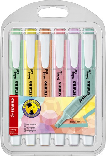 Markeerstift STABILO Swing cool 275/6 6st pa ass 6 Stuk