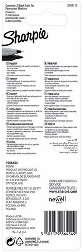 Viltstift Sharpie Twin tip UF en F 2st zwart 2 Stuk-3