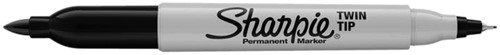 Viltstift Sharpie Twin tip UF en F 2st zwart 2 Stuk-1