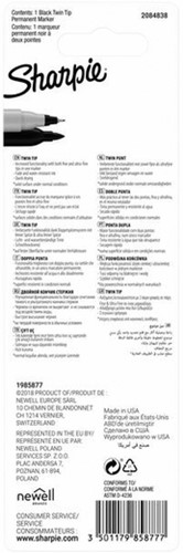 Viltstift Sharpie Twin tip UF en F zwart 1 Stuk-3
