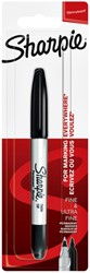 Viltstift Sharpie Twin tip UF en F zwart 1 Stuk