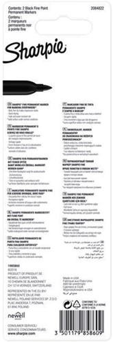 Viltstift Sharpie  F zwart 2 Stuk-1