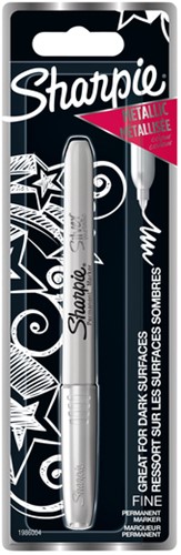 Viltstift Sharpie F metallic zilver 1 Stuk