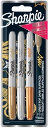 Viltstift Sharpie F metallic assorti 3 Stuk