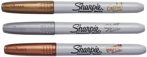 Viltstift Sharpie F metallic assorti 3 Stuk-2