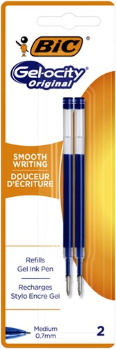 Gelschrijvervulling Bic voor div gelpennen blauw 2 Stuk