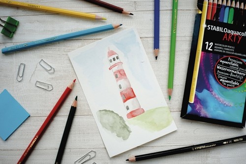 Kleurpotloden STABILO 1624 aquacolor Arty assorti etui à 12 stuks-4