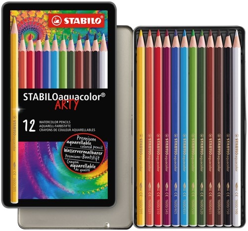 Kleurpotlood STABILO 1612 aquacolor blik 12st ass 12 Stuk-2