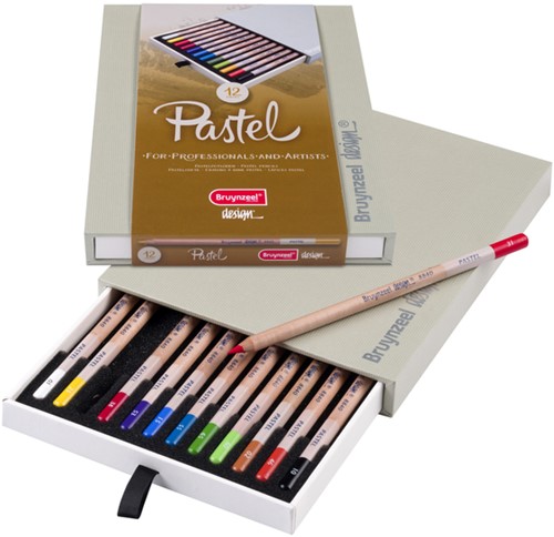 Pastelpotlood Bruynzeel Design set 12 kleuren 12 Stuk-2