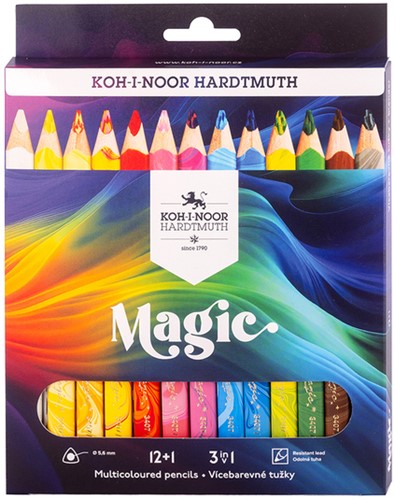 Kleurpotloden Koh I Noor Jumbo Magic doos 13 kleur 13 Stuk