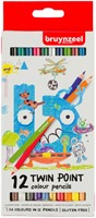 Kleurpotl Bruynzeel Kids Twin Point bm a 12st ass 12 Stuk