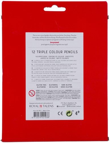 Kleurpotl Bruynzeel Kids Triple blister a 12st ass 12 Stuk-3