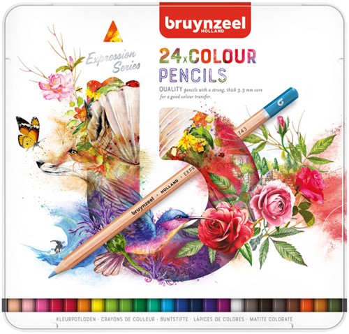 Kleurpotloden Bruynzeel Expression assorti blik à 24 stuks