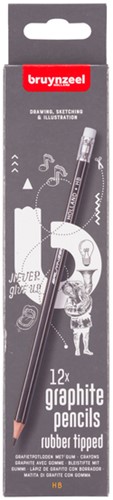 Grafietpotlood Bruynzeel Teens HB met gum 12 stuks 12 Stuk