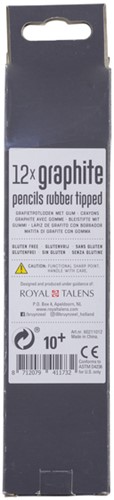 Grafietpotlood Bruynzeel Teens HB met gum set à 12 stuks grijs-3