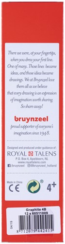 Grafietpotlood Bruynzeel Burotek 4B grijs 1 Stuk-3