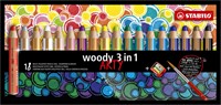 Kleurpotlood STABILO 880 woody 3 in 1 Arty 18st 18 Stuk