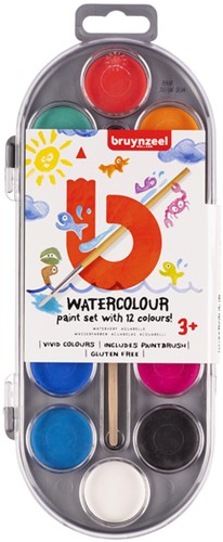 Waterverfset Bruynzeel Kids set 12 kleuren 1 Stuk