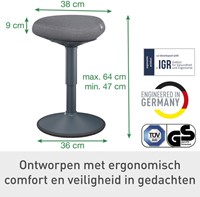 Actieve zitkruk Leitz Ergo met gasveer 47-64cm-3