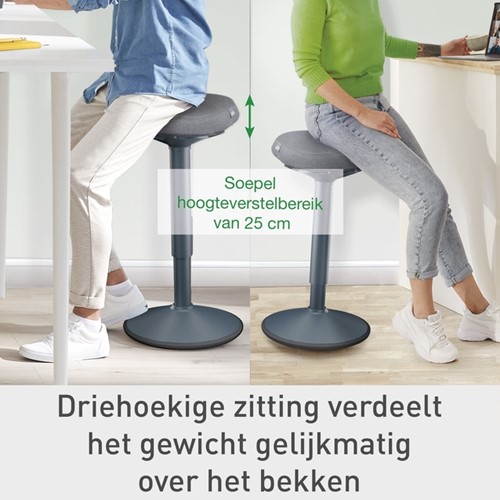 Actieve zit-stakruk Leitz Ergo met gasveer 57-82cm zwart-9