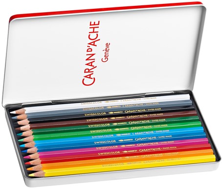 Kleurpotloden Caran d'Ache Swisscolor aquarel 12 stuks assorti-3