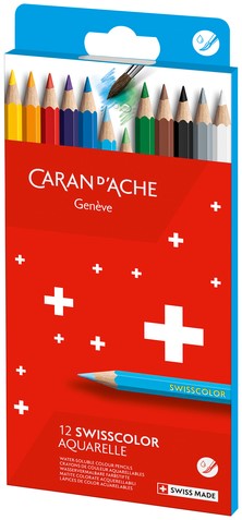 Kleurpotlood Caran d Ache aquarel doos 12st 12 Stuk-1