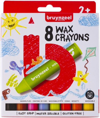 Waskrijt Bruynzeel Kids set 8 stuks assorti 8 Stuk