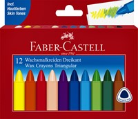 Waskrijt Faber-Castell driehoekig ass 12 Stuk