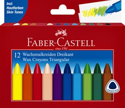 Waskrijt Faber-Castell driehoekig ass 12 Stuk