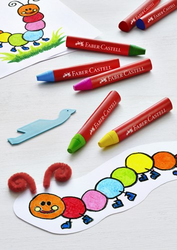 Waskrijt Faber-Castell driehoekig ass 12 Stuk-2