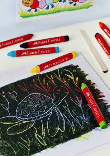 Waskrijt Faber-Castell driehoekig ass 12 Stuk-3