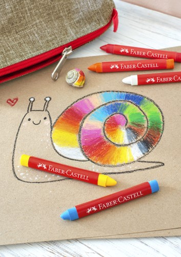 Waskrijt Faber-Castell driehoekig ass 12 Stuk-2