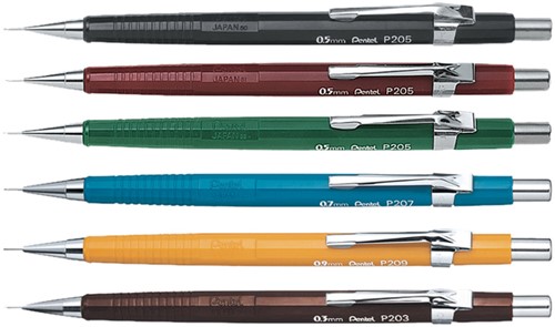 Vulpotlood Pentel P207 HB 0.7mm blauw 1 Stuk-6