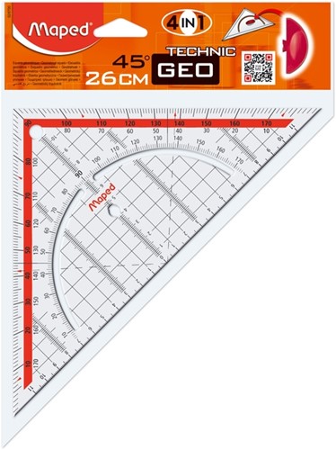 Geodriehoek Maped Technic 26cm 1 Stuk