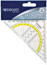 Geodriehoek Westcott 14cm transparant 1 Stuk