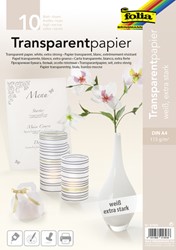 Transparant papier Folia A4 115gr 10 vel wit 10 Vel