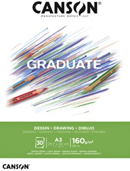 Tekenpapier Canson Graduate 160gr A3 helderwit 1 Stuk
