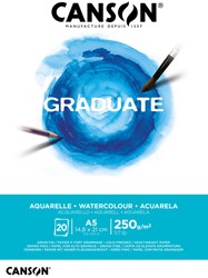 Aquarelpapier Canson Graduate 20vel 250gr A5 wit 1 Stuk